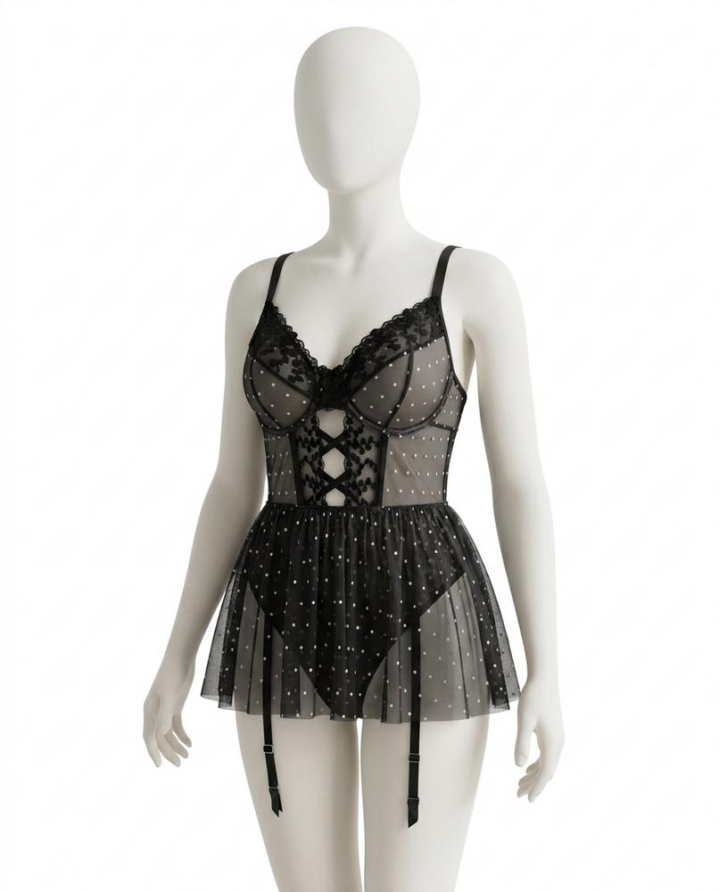 Adam & Eve 24 - Datir | Polka-Dot Sheer Lingerie Women