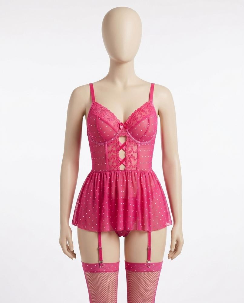 Adam & Eve 24 - Datir | Polka-Dot Sheer Lingerie Women