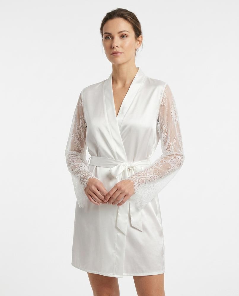 Adam & Eve 24 - Daral | Satin-Finish Lace-Trim Mini Dress Women