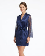 Adam & Eve 24 - Daral | Satin-Finish Lace-Trim Mini Dress Women