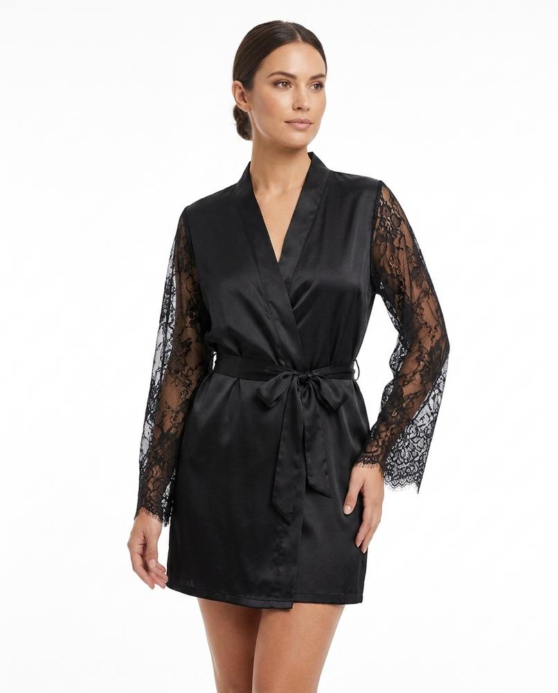 Adam & Eve 24 - Daral | Satin-Finish Lace-Trim Mini Dress Women