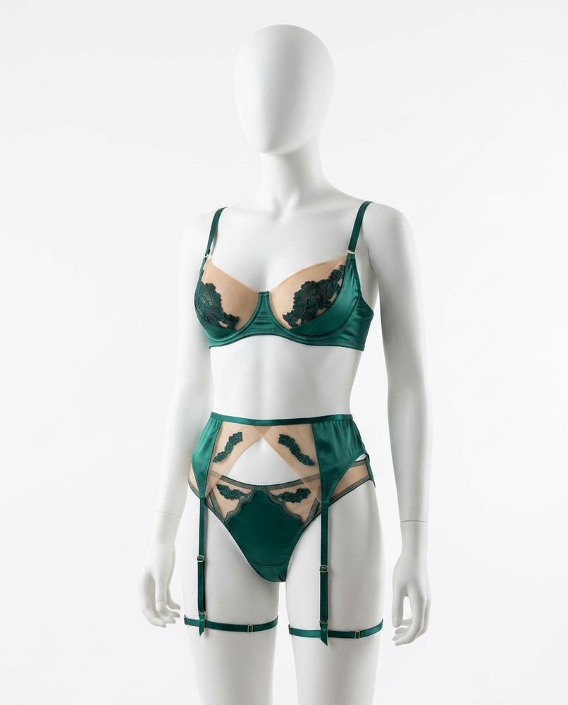 Adam & Eve 24 - Elnor | Lace-Embroidered Three-Piece Lingerie Women